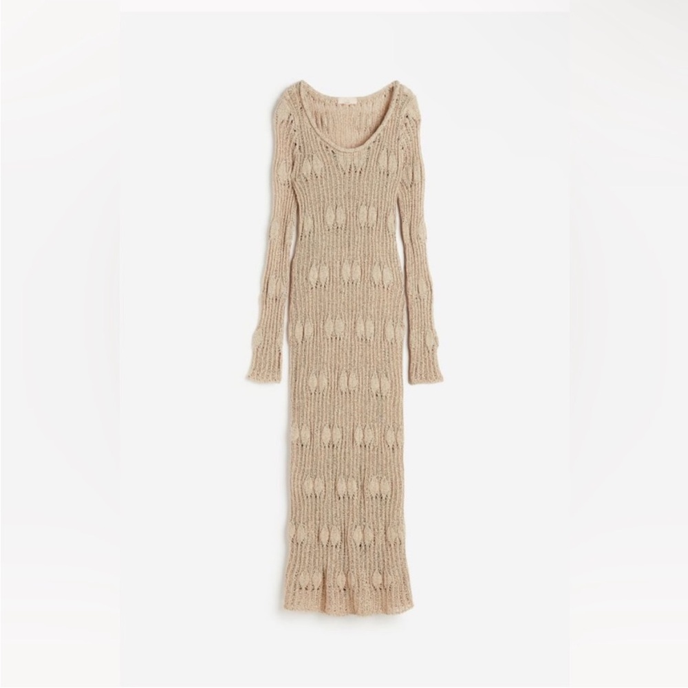 Loose knit silk blend maxi dress